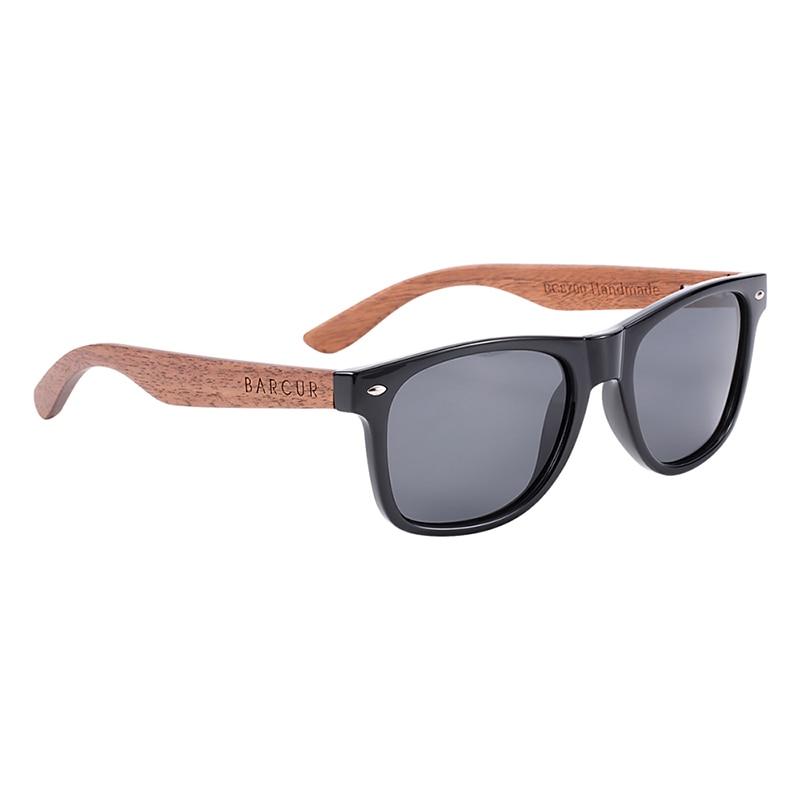 black walnut sunglasses with grey lenses three quarter view