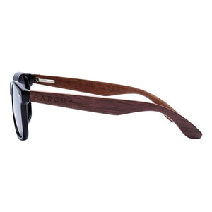 balck walnut sunglasses view of arms