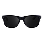 black walnut sunglasses with black lenses view of front