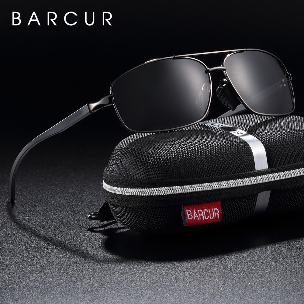 BARCUR Vintage Retro Brand Designer Men Polarized Sunglasses Square Classic Men Shades Sun glasses UV400 - Suneze.co.uk