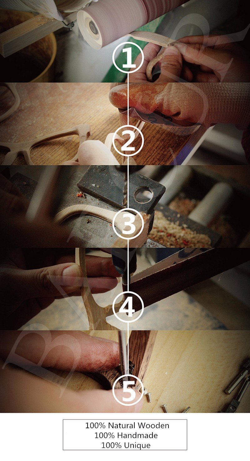 5 steps of manufacturing wooden sunglasses