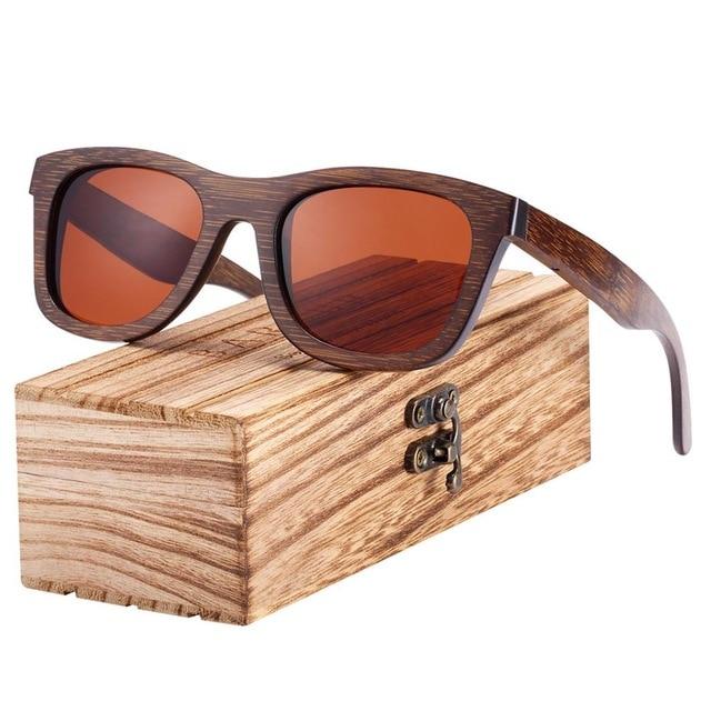 Classic Square Wooden Framed Sunglasses - Suneze.co.uk