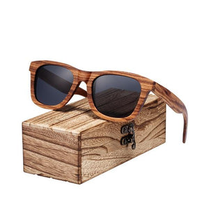 Vintage Natural Zebra Wood Sunglasses with b on free wooden box