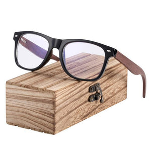 walnut HD computer glasses with wooden box